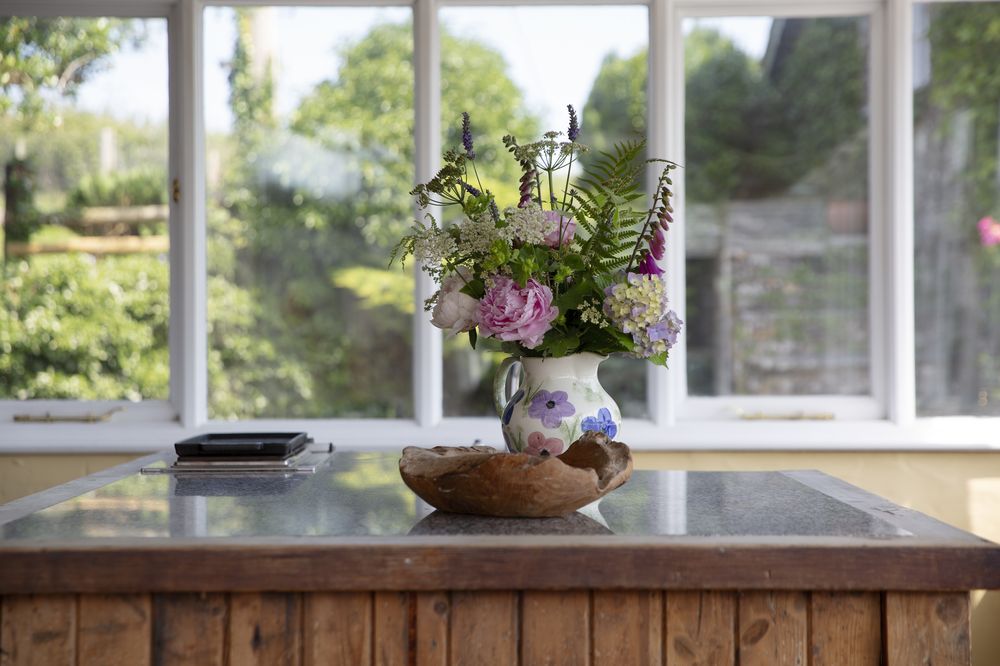 Manor House conservatory with summer flowers