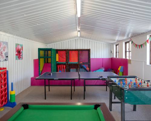 Games room at Woodlands Manor Farm holiday cottages in Bude